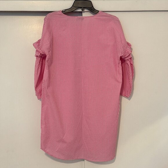 NORR Pink Plaid Cotton Pullover Mini Dress - Picture 3 of 6